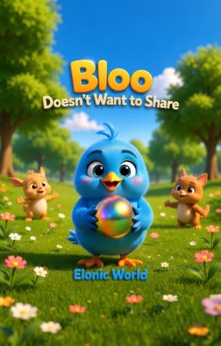 Book cover of Bloo Doesn't Want To Share, an Elonic World children's storybook for ages 3–6