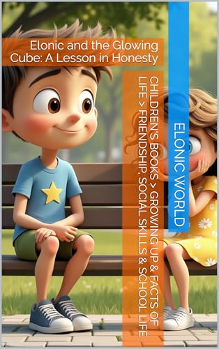 Book cover of Elonic and the Glowing Cube: A Lesson in Honesty, an Elonic World children's storybook for ages 4–8